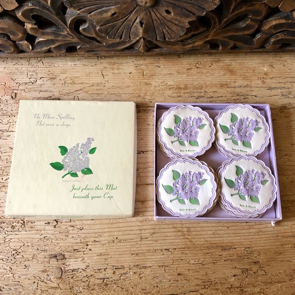 Vintage Lilac Saucermats Paper Coasters FM 260 A Freund-Mayer England Pack of 35 - Picture 7 of 15